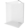 Mexen Kioto Freestanding Shower Wall 140 x 200 cm, Frosted 8 mm, Brushed Gun Gray - 800-140-002-66-30