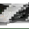 Mexen Kioto Walk-in Shower Panel 140 x 200 cm, White Pattern 8 mm, Gun Gray Brushed - 800-140-101-66-85