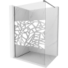 Mexen Kioto Walk-in Shower Panel 140 x 200 cm, White Pattern 8 mm, Gun Gray Brushed - 800-140-101-66-85