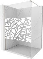 Mexen Kioto Walk-in Shower Wall 70 x 200 cm, White Pattern 8 mm, Brushed Nickel - 800-070-101-97-85
