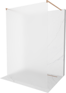 Mexen Kioto freestanding shower wall 110 x 200 cm, frost 8 mm, brushed copper - 800-110-002-65-30