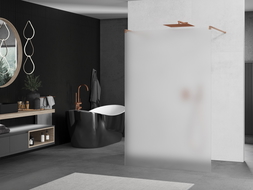 Mexen Kioto freestanding shower wall 120 x 200 cm, frosted 8 mm, brushed copper - 800-120-002-65-30