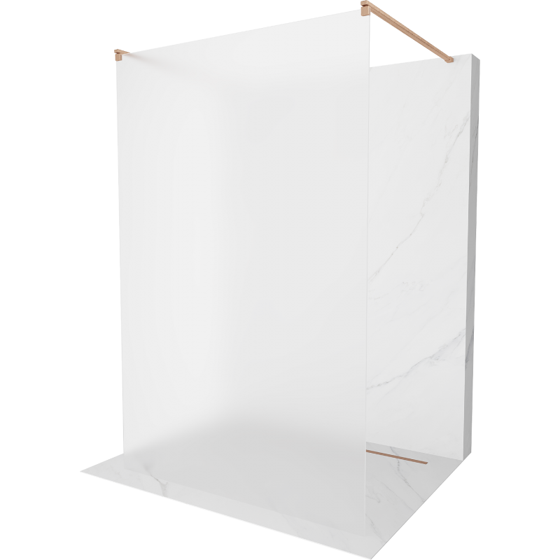 Mexen Kioto Free-Standing Shower Wall 130 x 200 cm, Frosted 8 mm, Brushed Bronze - 800-130-002-65-30