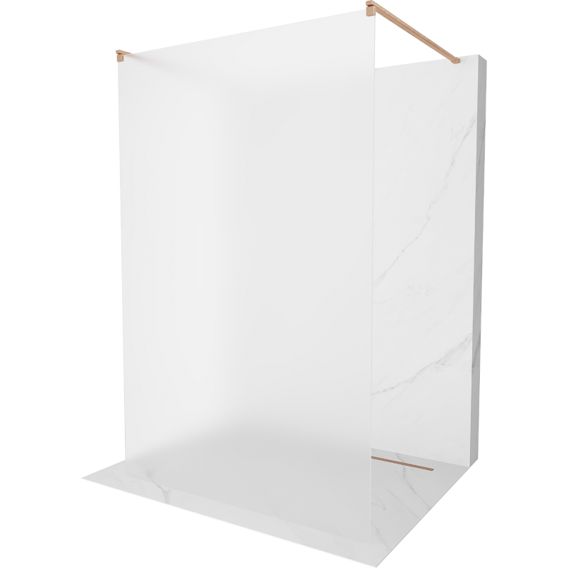 Mexen Kioto Freestanding Shower Wall 140 x 200 cm, Frosted 8 mm, Brushed Copper - 800-140-002-65-30