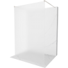 Mexen Kioto Free-standing Shower Wall 120 x 200 cm, Frosted 8 mm, Brushed Nickel - 800-120-002-97-30