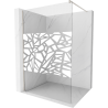 Mexen Kioto Walk-in Shower Wall 110 x 200 cm, White Pattern 8 mm, Brushed Nickel - 800-110-101-97-85