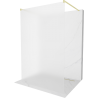Mexen Kioto Freestanding Shower Wall 100 x 200 cm, Frosted 8 mm, Brushed Gold - 800-100-002-55-30