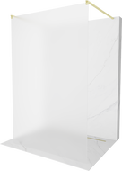Mexen Kioto free-standing shower wall 110 x 200 cm, frost 8 mm, brushed gold - 800-110-002-55-30