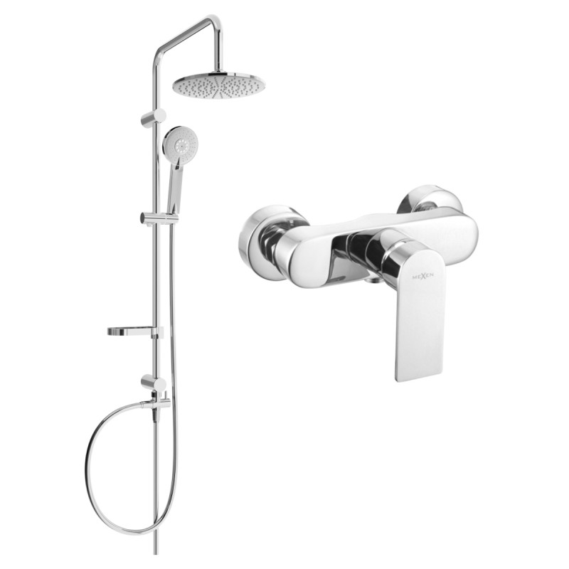Mexen Royo Carl exposed shower set with showerhead and shower faucet, chrome - 72240240-00