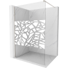 Mexen Kioto Walk-in Shower Wall 140 x 200 cm, White Pattern 8 mm, Brushed Nickel - 800-140-101-97-85