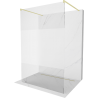 Mexen Kioto freestanding shower wall 120 x 200 cm, transparent/frosted 8 mm, brushed gold - 800-120-002-55-35