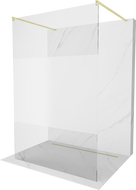 Mexen Kioto freestanding shower wall 120 x 200 cm, transparent/frosted 8 mm, brushed gold - 800-120-002-55-35