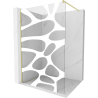 Mexen Kioto shower wall Walk-in 70 x 200 cm, white wave 8 mm, brushed gold - 800-070-101-55-97