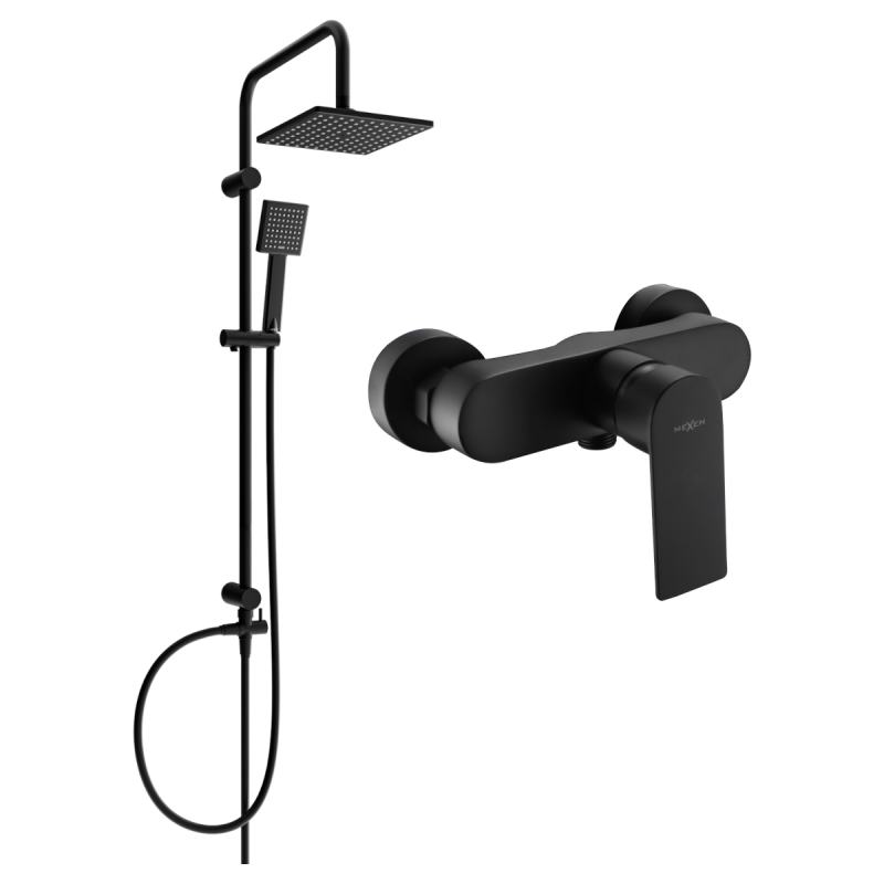 Mexen Tord surface-mounted shower set with a rainmaker and mixer tap Royo, Black - 72240200-70