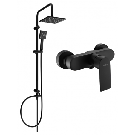 Mexen Tord surface-mounted shower set with a rainmaker and mixer tap Royo, Black - 72240200-70