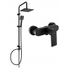 Mexen Tord exposed shower set with rainfall showerhead and Royo shower mixer, black - 72240200-70