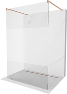 Mexen Kioto Freestanding Shower Wall 110 x 200 cm, Transparent/Frost 8 mm, Brushed Copper - 800-110-002-65-35