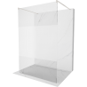 Mexen Kioto freestanding shower wall 120 x 200 cm, transparent/milky 8 mm, brushed nickel - 800-120-002-97-35