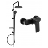 Mexen Carl exposed shower set with rain showerhead and Royo shower mixer, black - 72240240-70