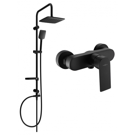 Mexen Royo Sven surface-mounted shower set with rain shower and shower mixer, black - 72240262-70