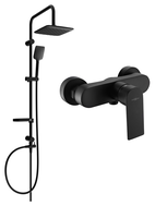 Mexen Royo Sven surface-mounted shower set with rain shower and shower mixer, black - 72240262-70