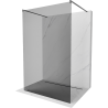 Mexen Kioto Freestanding Shower Wall 140 x 200 cm, Graphite 8 mm, Brushed Gun Gray - 800-140-002-66-40