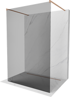 Mexen Kioto Free-Standing Shower Wall 110 x 200 cm, Graphite 8 mm, Brushed Bronze - 800-110-002-65-40