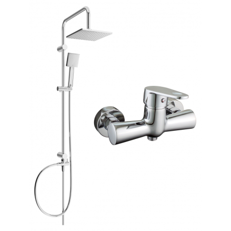 Mexen Tord exposed shower set with showerhead and Kama shower tap, chrome - 72540200-00