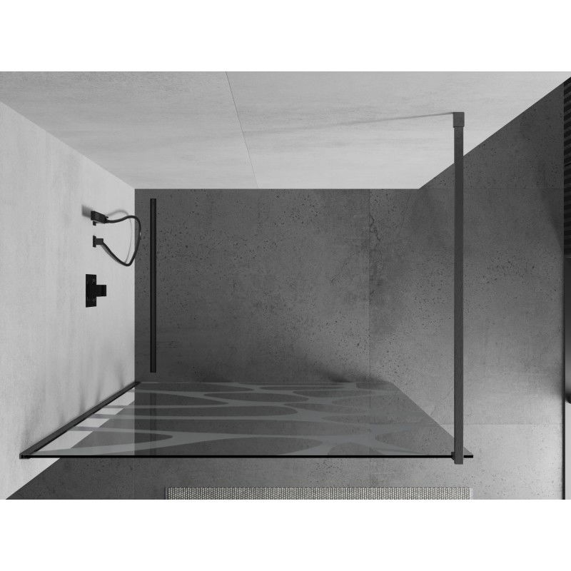 Mexen Kioto Walk-in Shower Screen 90 x 200 cm, White Wave 8 mm, Gun Gray Brushed - 800-090-101-66-97