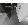 Mexen Kioto freestanding shower wall 100 x 200 cm, graphite 8 mm, brushed nickel - 800-100-002-97-40