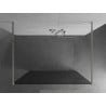 Mexen Kioto freestanding shower wall 100 x 200 cm, graphite 8 mm, brushed nickel - 800-100-002-97-40
