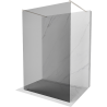 Mexen Kioto Free Standing Shower Wall 110 x 200 cm, Graphite 8 mm, Brushed Nickel - 800-110-002-97-40