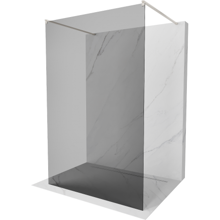 Mexen Kioto freestanding shower wall 120 x 200 cm, graphite 8 mm, brushed nickel - 800-120-002-97-40