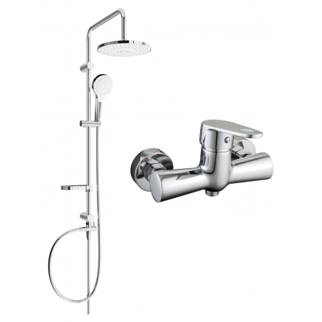Mexen Kama Erik exposed shower set with rain shower and shower mixer, chrome - 72540205-00