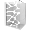 Mexen Kioto Walk-in Shower Wall 140 x 200 cm, White Pattern 8 mm, Gun Gray Brushed - 800-140-101-66-97