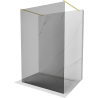 Mexen Kioto freestanding shower wall 100 x 200 cm, graphite 8 mm, brushed gold - 800-100-002-55-40