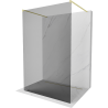 Mexen Kioto Free-Standing Shower Wall 110 x 200 cm, Graphite 8 mm, Brushed Gold - 800-110-002-55-40