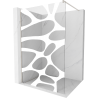 Mexen Kioto Walk-in Shower Wall 80 x 200 cm, White Pattern 8 mm, Brushed Nickel - 800-080-101-97-97