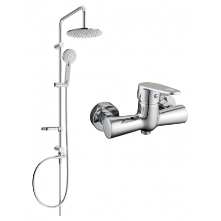 Mexen Kama Carl surface-mounted shower set with rain showerhead and shower mixer, chrome - 72540240-00