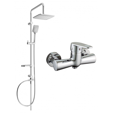 Mexen Kama Sven exposed shower set with rain showerhead and shower faucet, chrome - 72540262-00