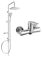 Mexen Kama Sven exposed shower set with rain showerhead and shower faucet, chrome - 72540262-00