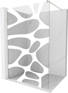 Mexen Kioto Walk-in Shower Wall 120 x 200 cm, white wave 8 mm, brushed nickel - 800-120-101-97-97