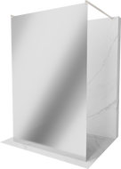 Mexen Kioto freestanding shower wall 100 x 200 cm, mirror 8 mm, brushed nickel - 800-100-002-97-50