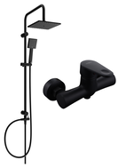 Mexen Kama Tord exposed shower set with rain showerhead and shower faucet, black - 72540200-70