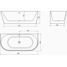 Mexen Oval freestanding wall-mounted bathtub 180 x 80 cm, white, chrome overflow - 52671808000-01