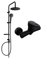 Mexen Kama Erik surface-mounted shower set with rain shower head and shower faucet, black - 72540205-70