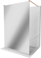 Mexen Kioto Freestanding Shower Wall 120 x 200 cm, Mirror 8 mm, Brushed Copper - 800-120-002-65-50