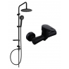 Mexen Carl surface-mounted shower set with a rainmaker and mixer tap Kama, Black - 72540240-70