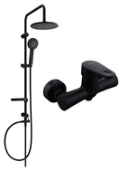 Mexen Kama Carl surface-mounted shower set with rain shower and shower faucet, black - 72540240-70