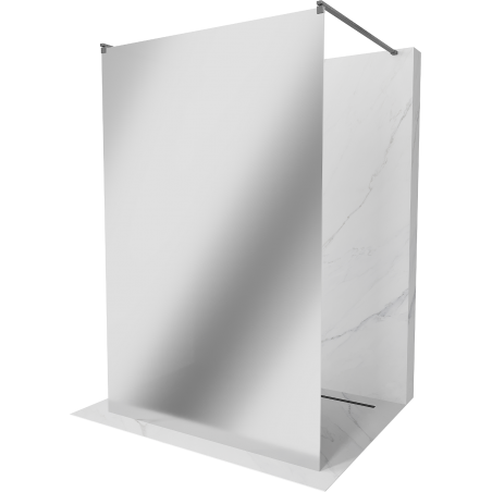Mexen Kioto freestanding shower wall 110 x 200 cm, mirror 8 mm, gun gray brushed - 800-110-002-66-50
